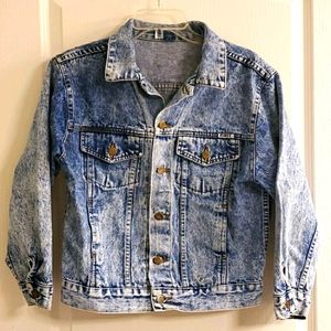 Vintage 80s First Acid Washed Jeans Jacket EUC